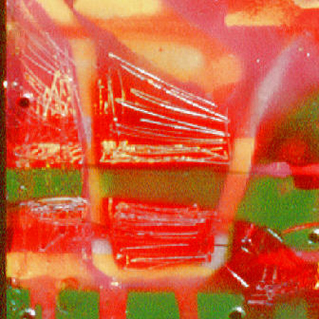 Abstractmetal green red
